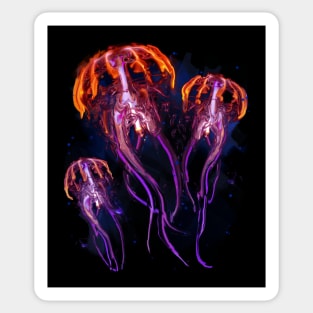 Jellyfish, Swimming In The Ocean Sticker